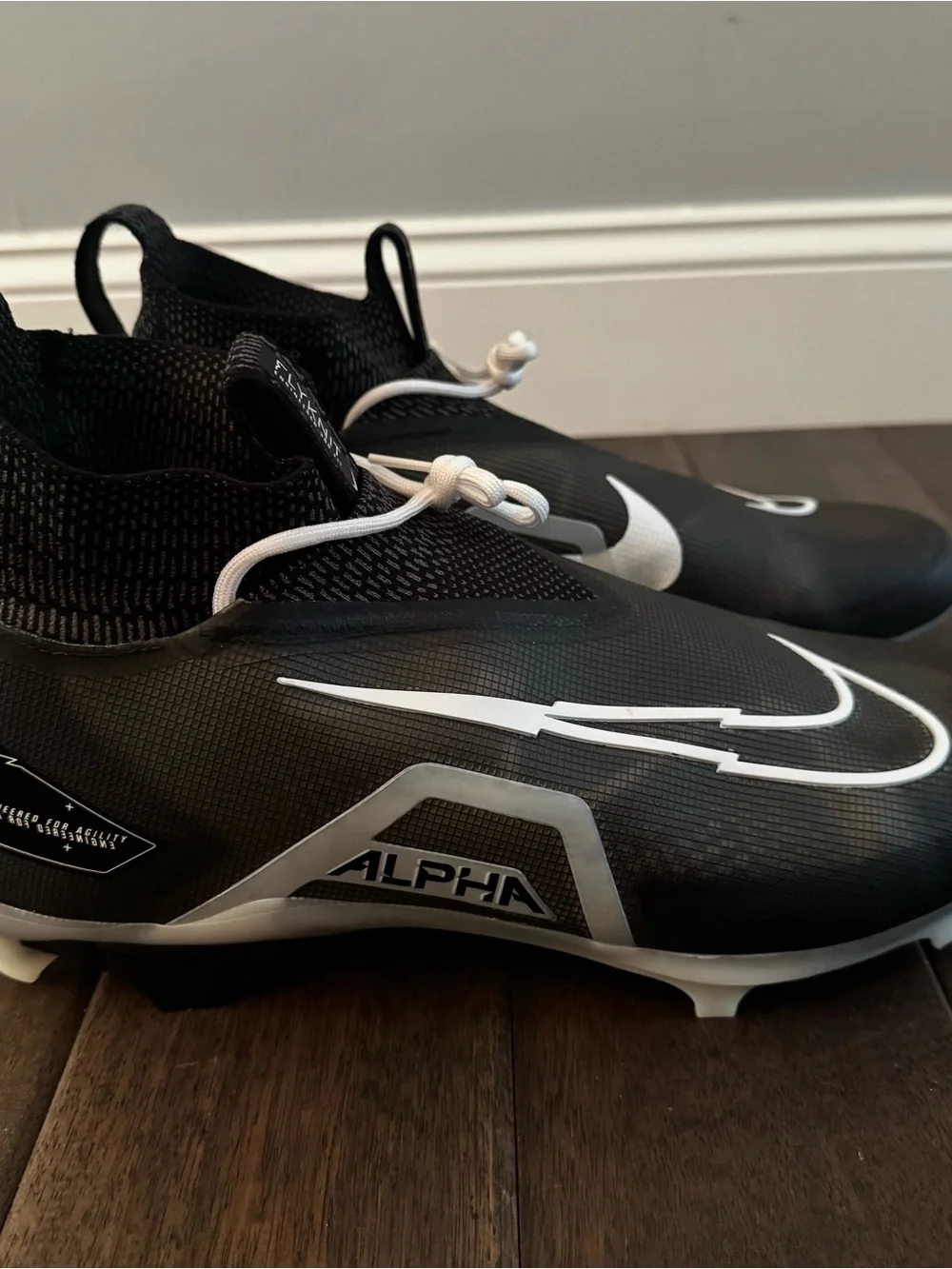 Nike Alpha Menace Elite 3 Football Cleats Black Size 15 NWOT
